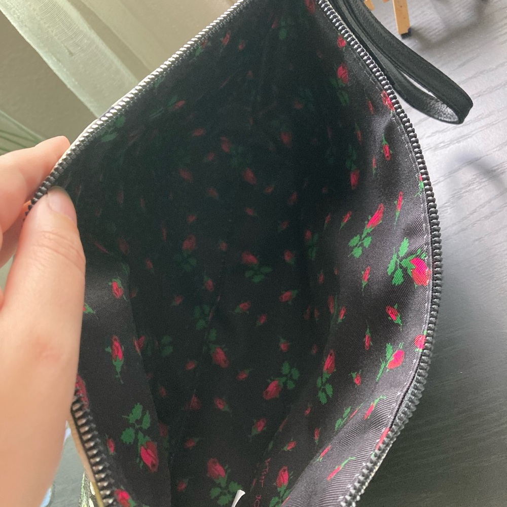 Betsey Johnson Black Floral Polka Dot Clutch - Picture 5 of 6